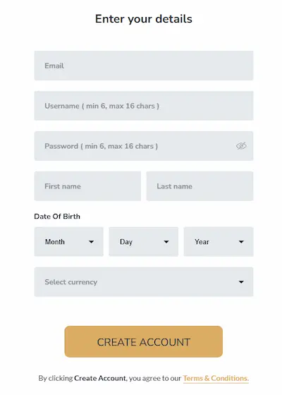 Limitless Casino registration